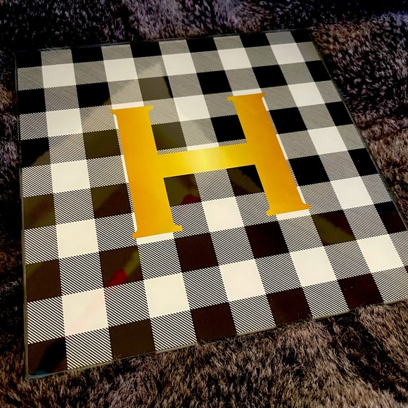 Monogram “H” Glass Trivet - Picture 1 of 2